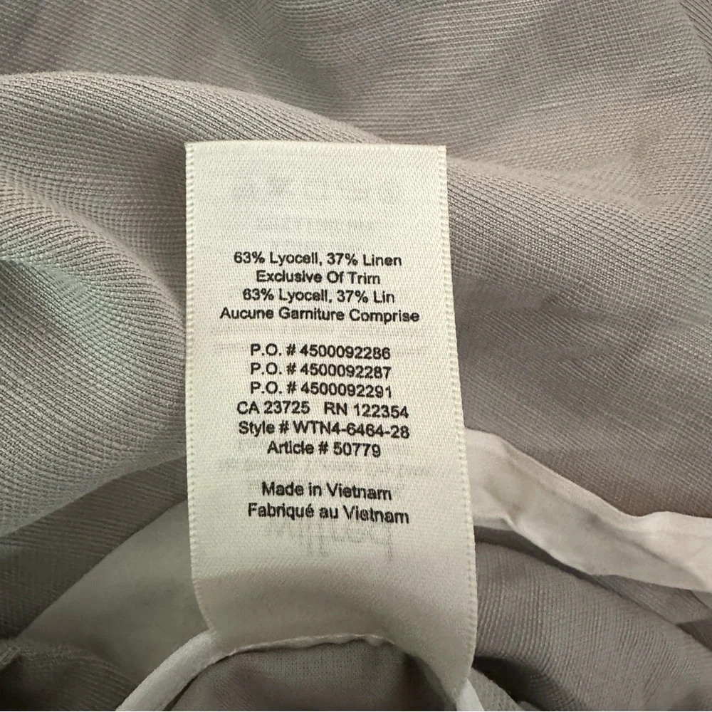Aritzia Wilfred Allant Pant Gray Cropped Lyocell Linen Trouser Pant Size 2 (4-6)